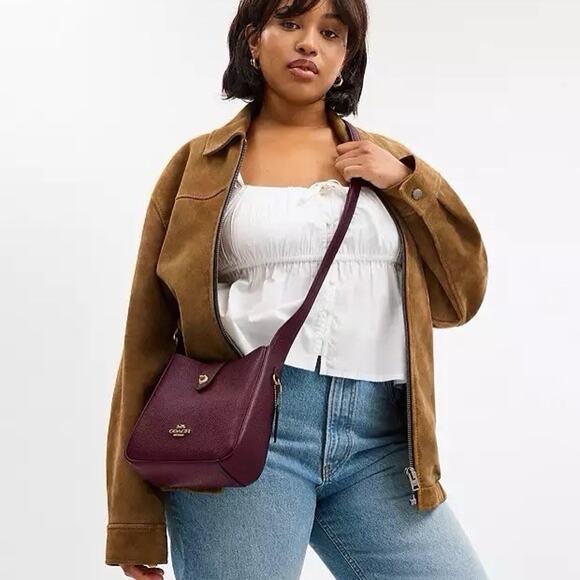 NWT COACH Hadley Mini Crossbody Bag CAL60 Dark Wine Leather Shoulder Bag - Picture 10 of 14